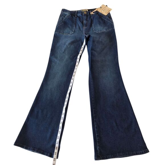 Democracy Ab Technology Jeans Size 12 Skyrise Booty Lift Itty Bitty Bootcut Blue - Picture 4 of 15